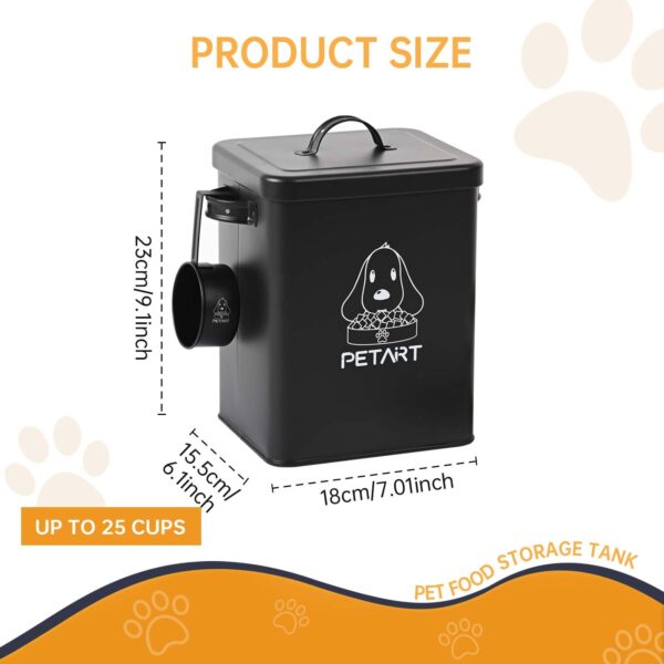 Dog Food Storage Container, Metal Pet Food Storage Containers, Cat Food Storage Container With Spoon & Cute Desiccant - Image 6