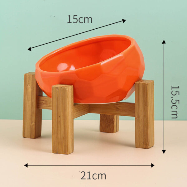 Pet Supplies Bowl Ceramic Cat Bowl Dog Bowl Oblique Mouth - Image 6