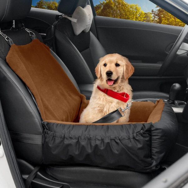 Pet Car Seat Brown Single Seat - Image 6