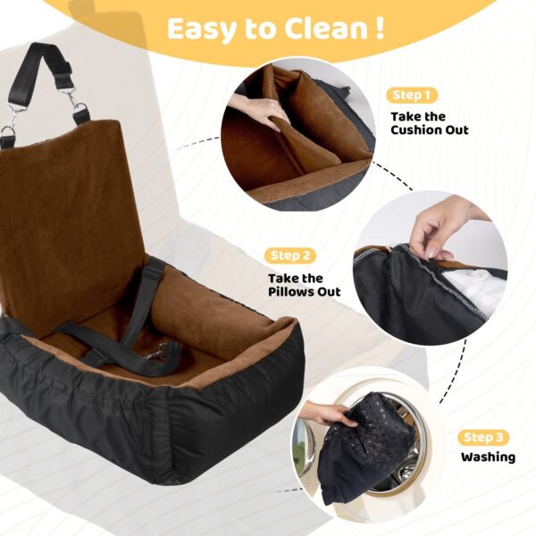 Pet Car Seat Brown Single Seat - Image 7
