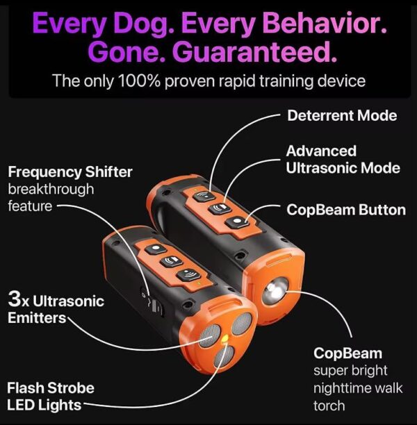 Dog Bark Deterrent Device Stops Bad Behavior, Professional Dog Training Tool, Anti Bark Device For Dogs,   Emitters 50ft Range For Dog Training,  To Bark Collar,Dog Training Collar - Image 5