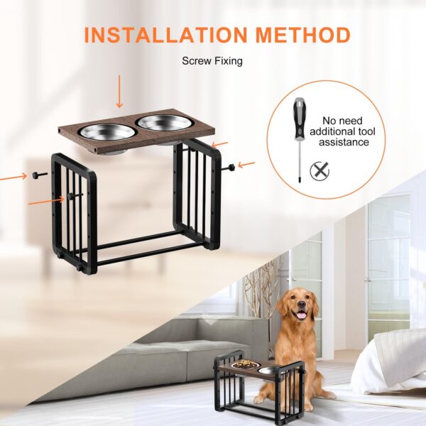 H-shaped Iron Frame Lifting Dog Bowl - Image 6