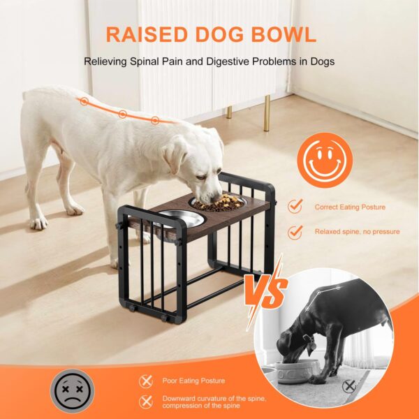 H-shaped Iron Frame Lifting Dog Bowl - Image 2