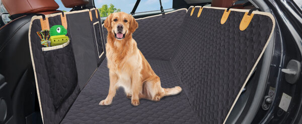 Back Seat Extender For Dogs Waterproof Dog Car Seat Cover Hard Bottom-Detachable,600D Heavy Duty Scratch Proof Nonslip Soft,Dog Hammock For Car,SUVs Take A Handbag - Image 7