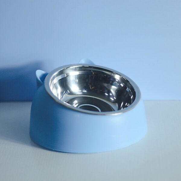 Stainless Steel Dog Bowl Double Bowl Cervical Protection Oblique Mouth Hot Pet Food Basin Supplies - Image 4