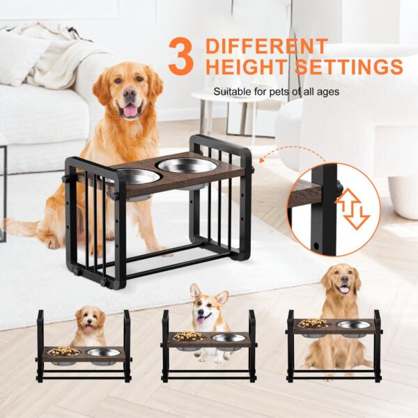 H-shaped Iron Frame Lifting Dog Bowl - Image 3