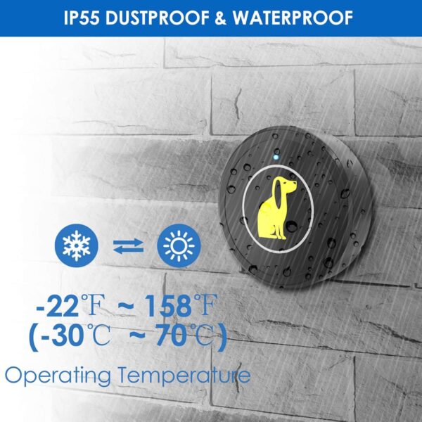 Dog Door Bell, Dog Bell For Training Doggie Door Bell For Dog Puppy Training Sliding Door,Go Outside Doorbell And Waterproof Touch Button - Image 2