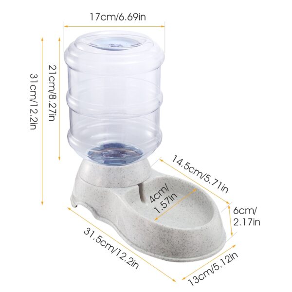 3.5L 1Gal Pet Water Dispenser Self-Dispensing Gravity Pets Water Feeder Automatic Pet Waterer Cat Dog - Image 4
