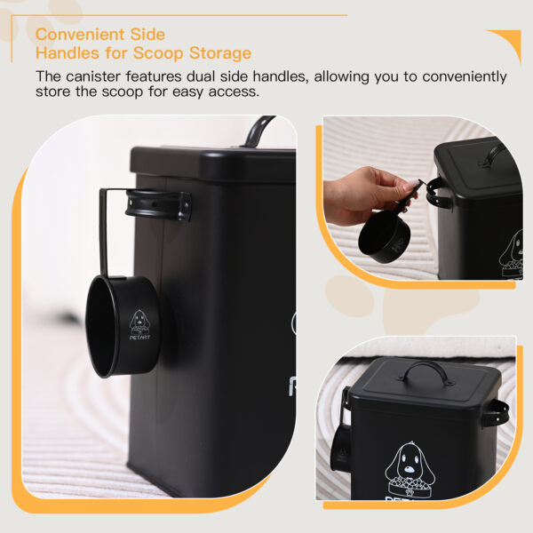 Dog Food Storage Container, Metal Pet Food Storage Containers, Cat Food Storage Container With Spoon & Cute Desiccant - Image 7