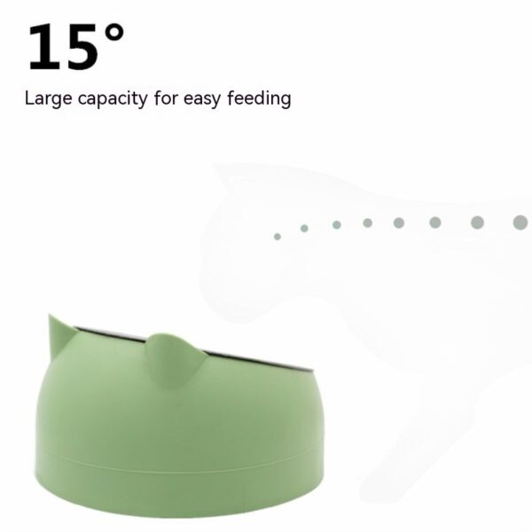 Stainless Steel Dog Bowl Double Bowl Cervical Protection Oblique Mouth Hot Pet Food Basin Supplies - Image 9