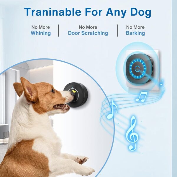 Dog Door Bell, Dog Bell For Training Doggie Door Bell For Dog Puppy Training Sliding Door,Go Outside Doorbell And Waterproof Touch Button - Image 8