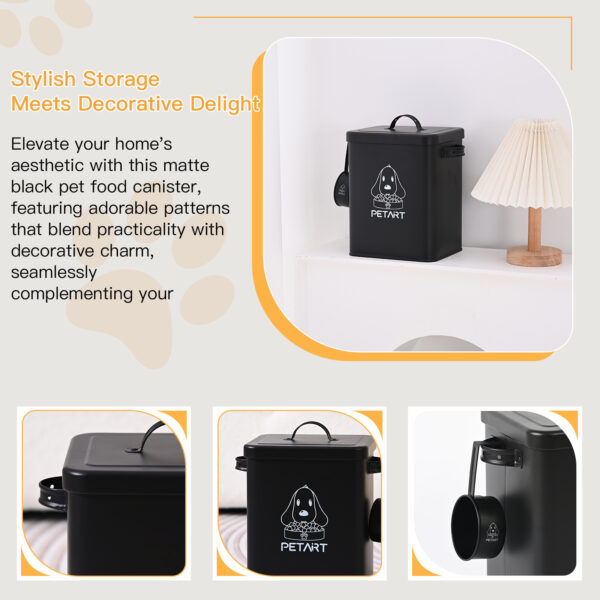 Dog Food Storage Container, Metal Pet Food Storage Containers, Cat Food Storage Container With Spoon & Cute Desiccant - Image 3