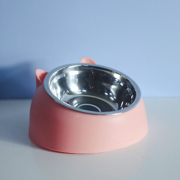 Stainless Steel Dog Bowl Double Bowl Cervical Protection Oblique Mouth Hot Pet Food Basin Supplies - Image 5