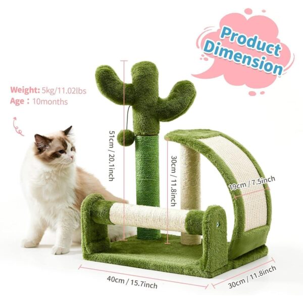Cactus Shape Natural Sisal Rope Easy To Assemble Green Cat Scratching Post - Image 4