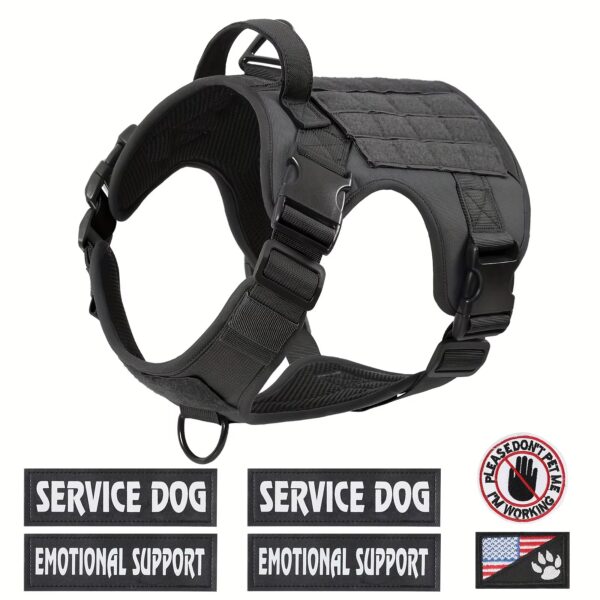 American Local Tactical Pet Boobs Service Dog Harness Vest Adjustable Reflective Dog Harness Metal Buckle Hiking Training - Image 7