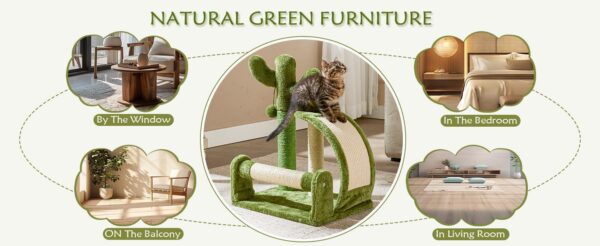 Cactus Shape Natural Sisal Rope Easy To Assemble Green Cat Scratching Post - Image 5