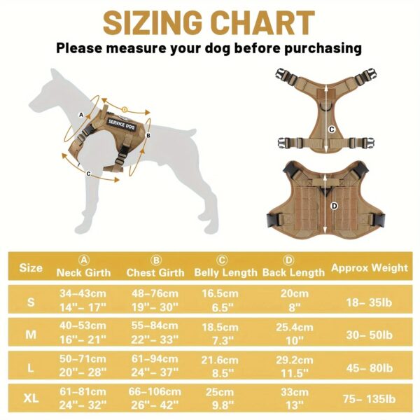 American Local Tactical Pet Boobs Service Dog Harness Vest Adjustable Reflective Dog Harness Metal Buckle Hiking Training - Image 2