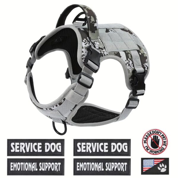 American Local Tactical Pet Boobs Service Dog Harness Vest Adjustable Reflective Dog Harness Metal Buckle Hiking Training - Image 3