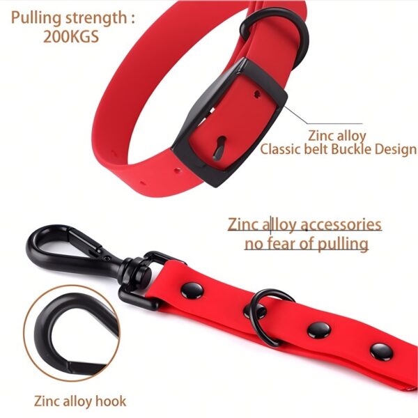 Pet Silicone Collar And Leash Set Comes With A Suitable For Small And Large Dogs, Waterproof And Easy To Clean - Image 7
