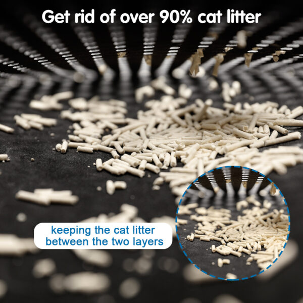 Double Rice Grain Cat Litter Mat, Cat Litter Cleaning Pad, Cat Litter Box Mat, Splash Guard Filter Mat - Image 2