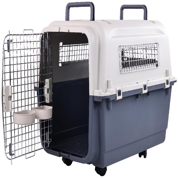 Only Supports Self Pickup  Plastic Dog Kennel, Pet Transport, Rolling Plastic Airline Approved Wire Door Travelling Dog Crate, Small-Medium-Large - Image 7