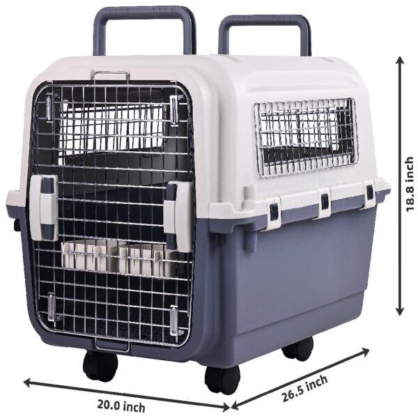 Only Supports Self Pickup  Plastic Dog Kennel, Pet Transport, Rolling Plastic Airline Approved Wire Door Travelling Dog Crate, Small-Medium-Large - Image 8
