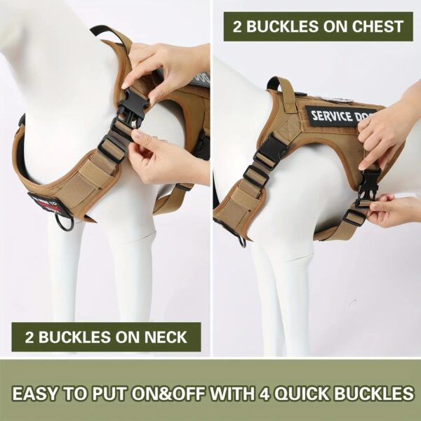 American Local Tactical Pet Boobs Service Dog Harness Vest Adjustable Reflective Dog Harness Metal Buckle Hiking Training - Image 4