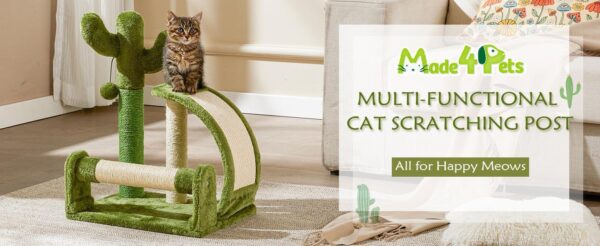 Cactus Shape Natural Sisal Rope Easy To Assemble Green Cat Scratching Post - Image 9