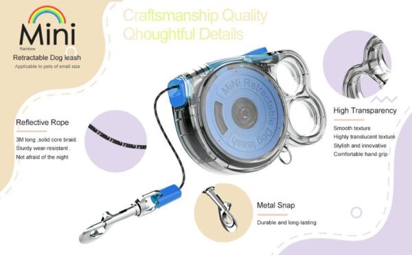 Mini Retractable Dog Leash - For Small Pets Lightweight Design Easy To Use Ideal For Outdoor Use - Image 10