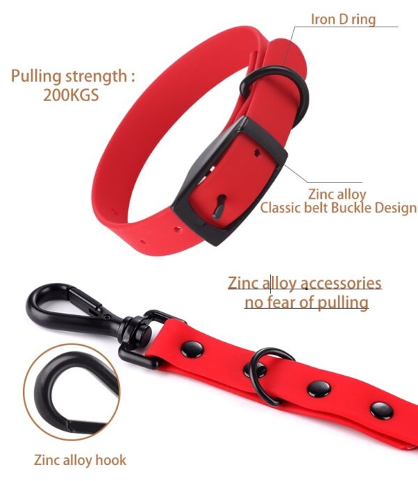 Pet Silicone Collar And Leash Set Comes With A Suitable For Small And Large Dogs, Waterproof And Easy To Clean - Image 4