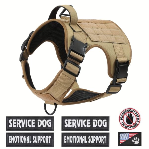 American Local Tactical Pet Boobs Service Dog Harness Vest Adjustable Reflective Dog Harness Metal Buckle Hiking Training - Image 9