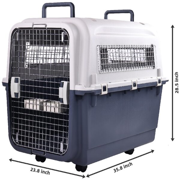 Only Supports Self Pickup  Plastic Dog Kennel, Pet Transport, Rolling Plastic Airline Approved Wire Door Travelling Dog Crate, Small-Medium-Large - Image 4