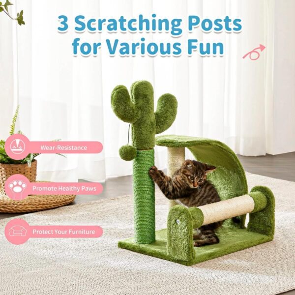 Cactus Shape Natural Sisal Rope Easy To Assemble Green Cat Scratching Post - Image 3