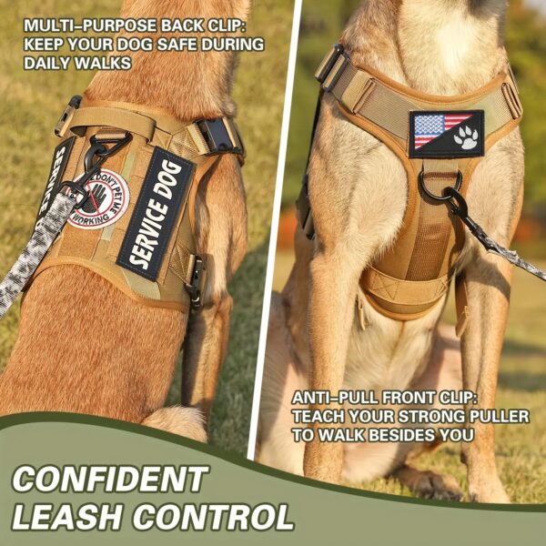 American Local Tactical Pet Boobs Service Dog Harness Vest Adjustable Reflective Dog Harness Metal Buckle Hiking Training - Image 8