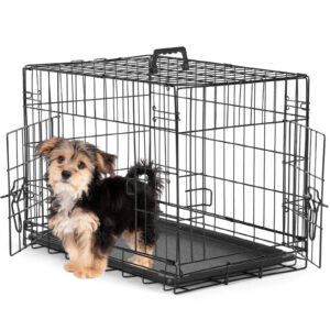 A Dog Cage With Two Doors