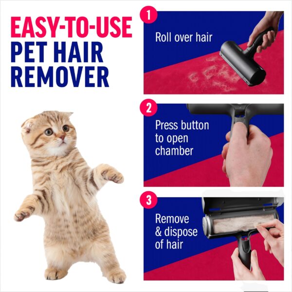 Pet Hair Remover With Reusable Sticky Applicator - Black Cat And Dog Hair Remover For Furniture, Sofas, Carpets, Clothing And Bedding - Portable Multi-Surface Hair Removal Tool - Image 7
