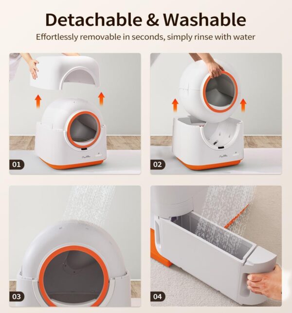 60L Automatic Cat Litter Box, Smart App Control, Deodorizing, Infrared Sensor, Suitable For Multiple Cats - Image 5