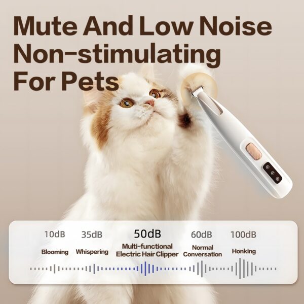 2025 New Pet Paw Trimmer 1Pack,Rechargeable Quiet Hair Trimmer For Pets,Professional Pet Grooming Kit - Cordless Waterproof  Clippers With LED For Precision Trimming,Ideal For Home Grooming Pet Hair - Image 6